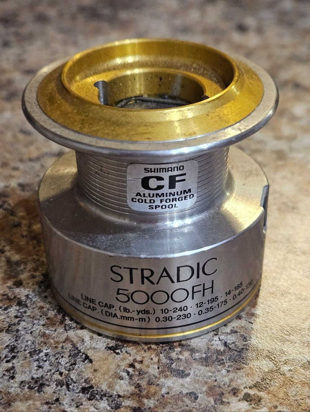 Shimano Stradic 5000FH Aluminum Cold Forged Spool in Silver and Gold